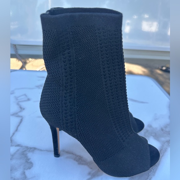 Black Knitted Heel Size 7.5 Sexy Black boots - Picture 3 of 7